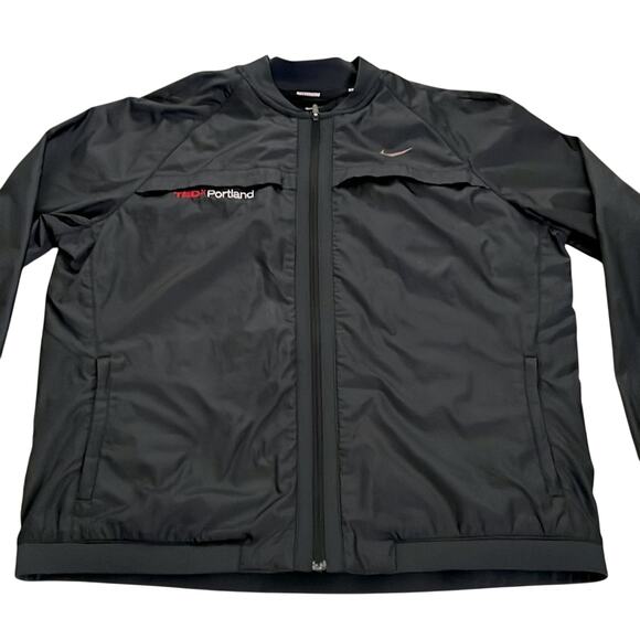 Nike Running Dri-Fit TEDx Portland Womens Black Full Zip Lightweight Jacket L - Picture 7 of 16
